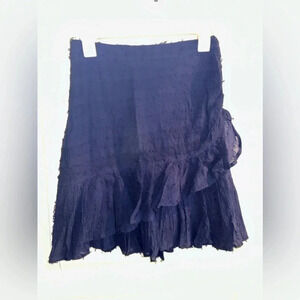 Moon River Navy Blue Ruffle Skirt. Size small